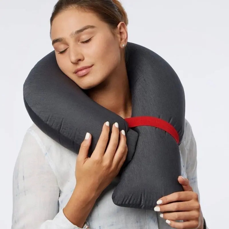 Travel Neck Pillow – Inflatable, Adjustable Softness, Comes with Pouch