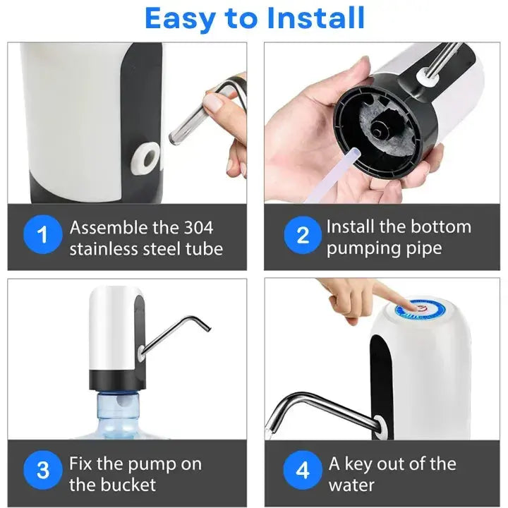 Automatic USB Rechargeable Water Bottle Pump – Wireless Design