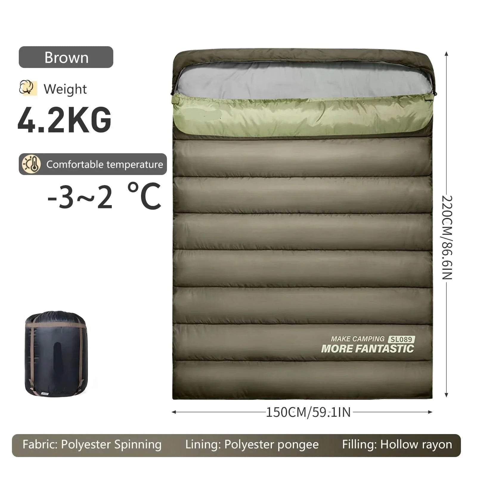 Double Sleeping Bag for Two – COZYSLEEP DUO