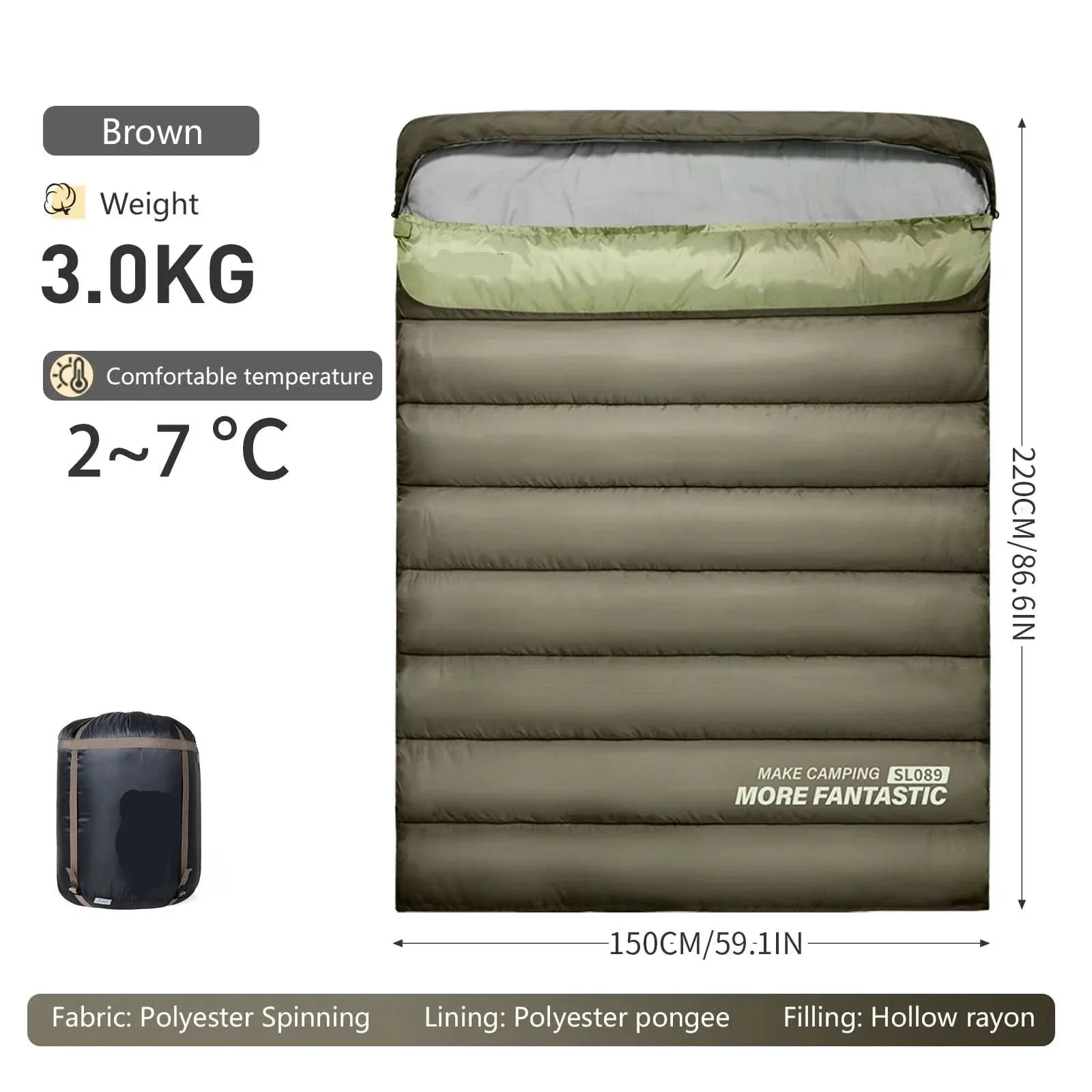 Double Sleeping Bag for Two – COZYSLEEP DUO