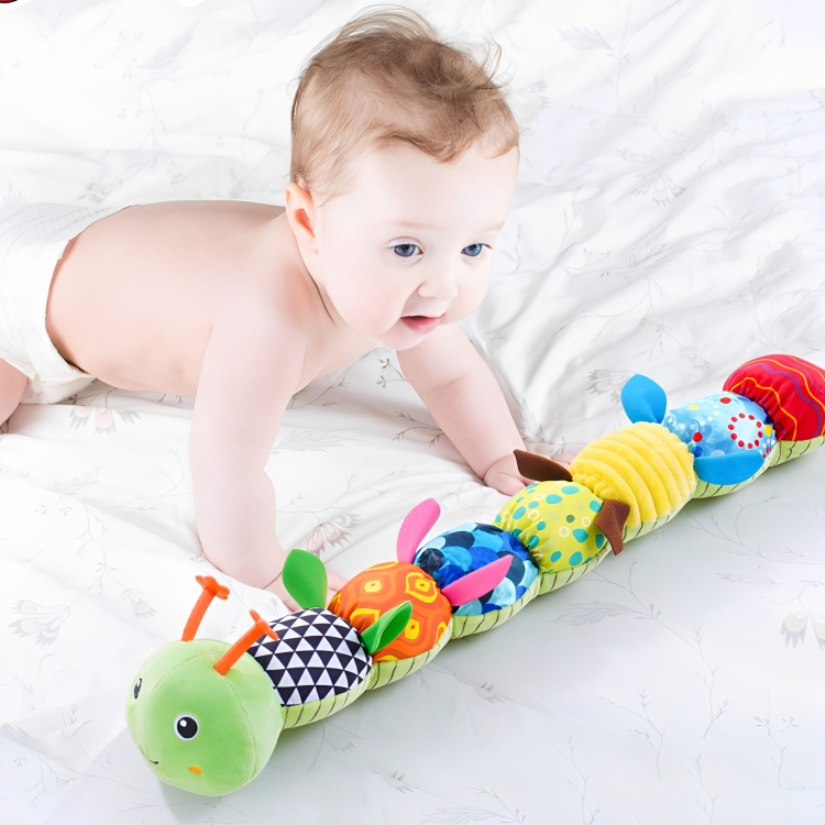 Musical Plush Caterpillar Sensory Toy for Babies – Crinkle and Rattle