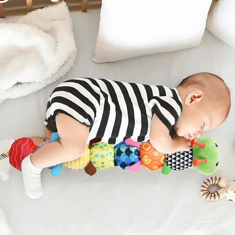 Musical Plush Caterpillar Sensory Toy for Babies – Crinkle and Rattle