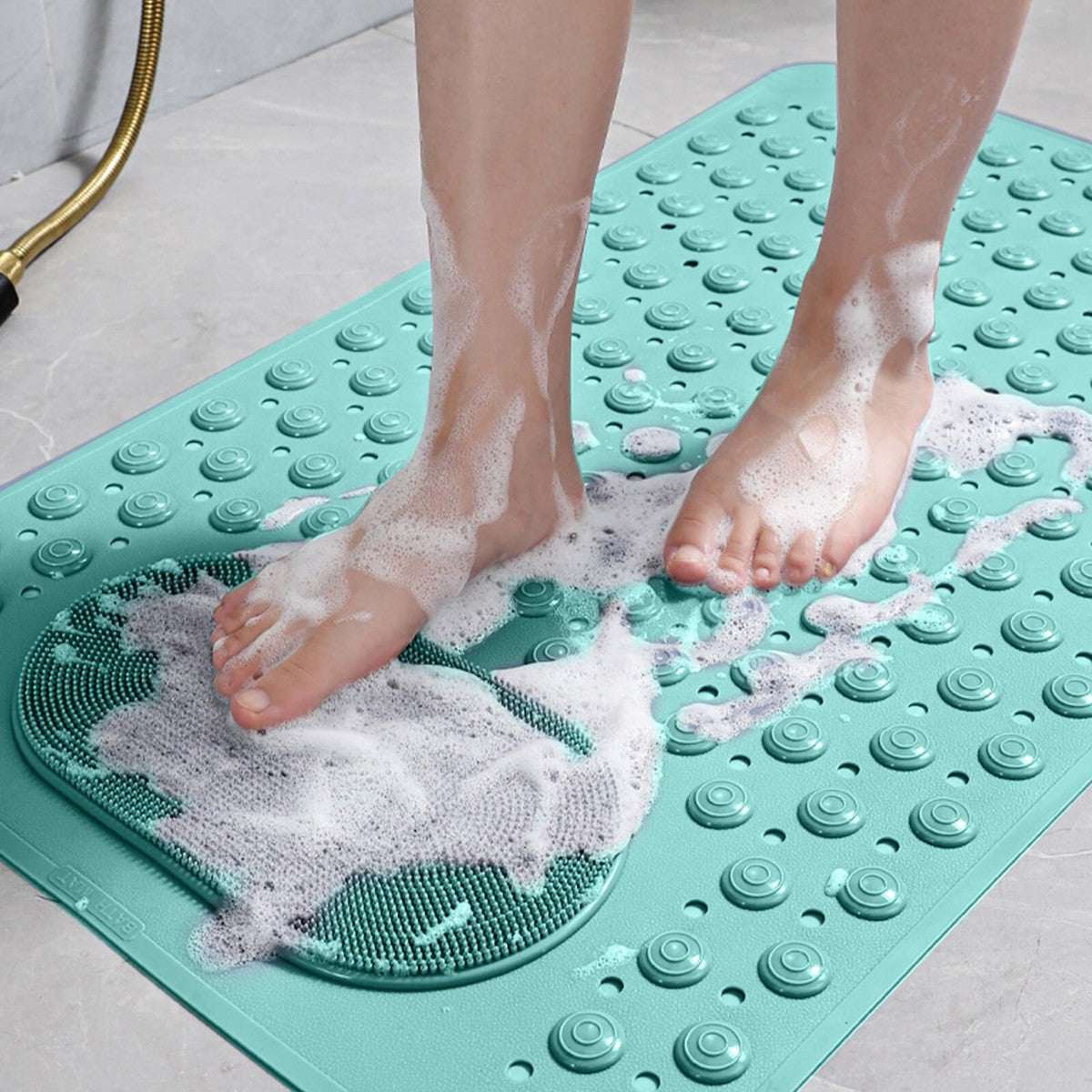 Non-Slip Bath Mat with Integrated Foot Scrubber – 360x690 mm
