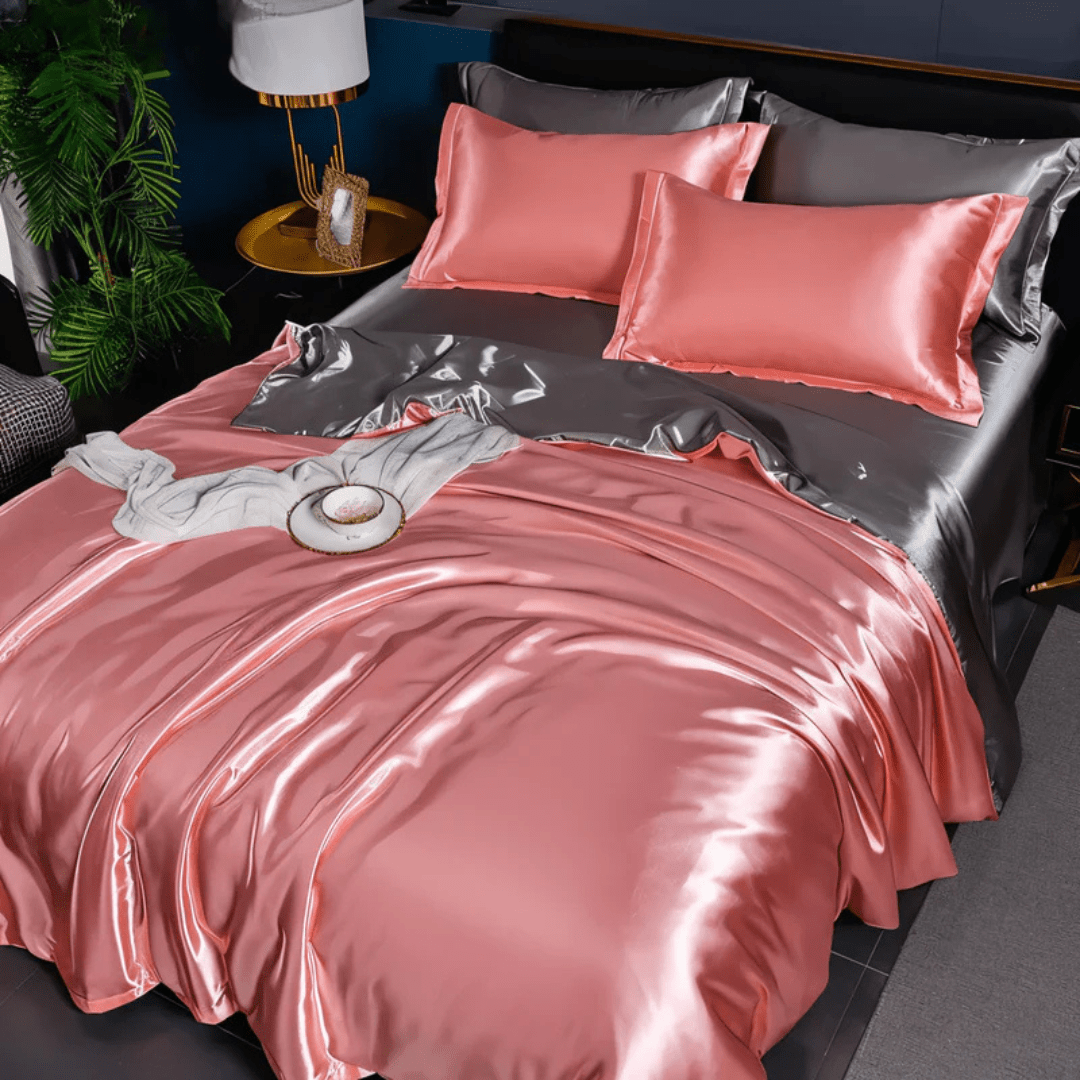 Bedding Set | Satin-Finish Polyester | Duvet Cover + Fitted Sheet + 2 Pillowcases