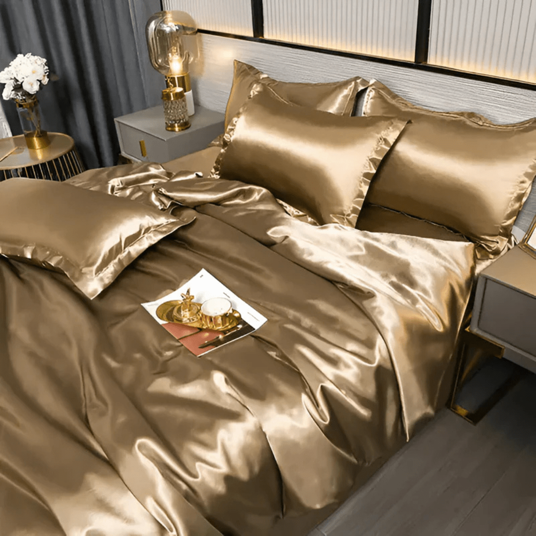 Bedding Set | Satin-Finish Polyester | Duvet Cover + Fitted Sheet + 2 Pillowcases