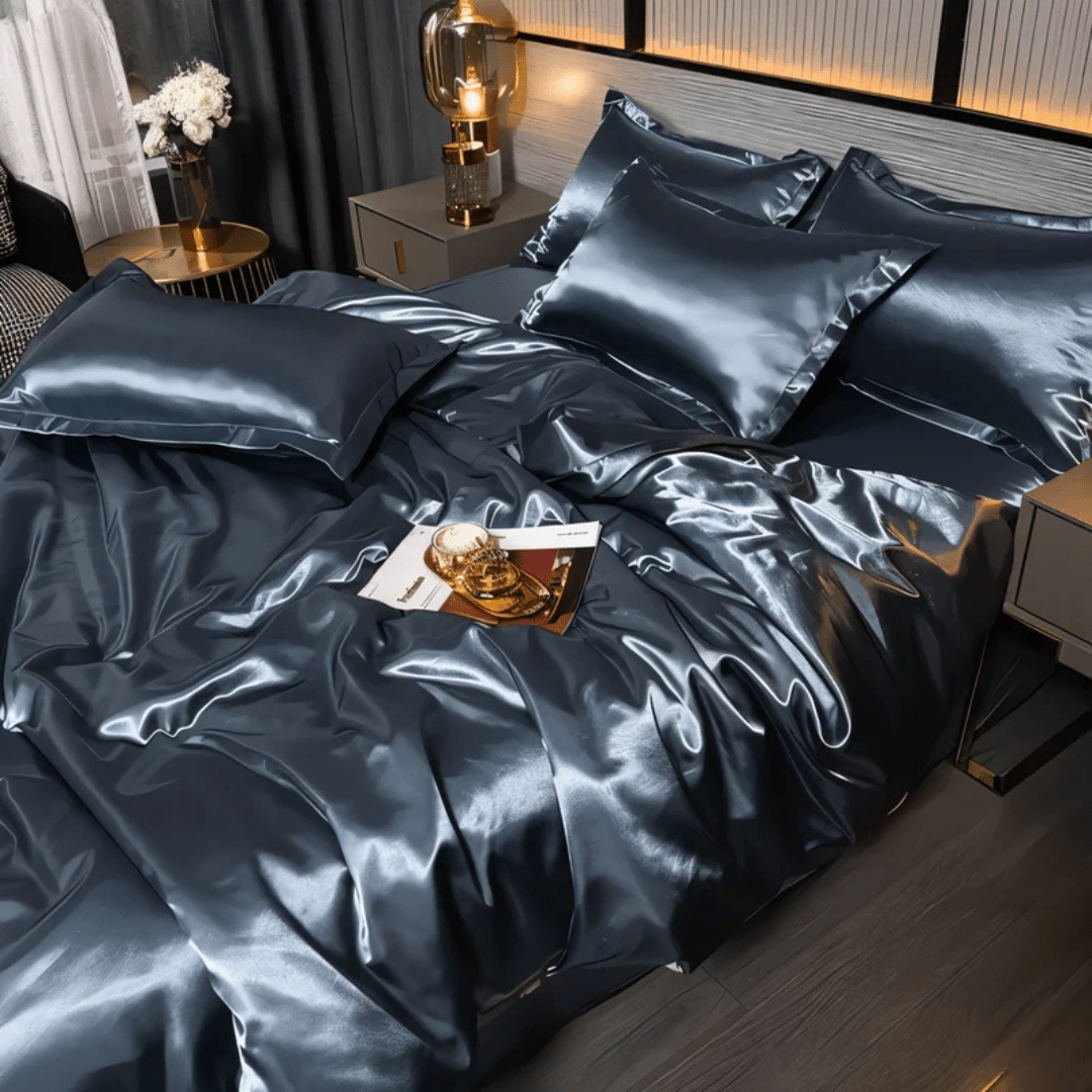 Bedding Set | Satin-Finish Polyester | Duvet Cover + Fitted Sheet + 2 Pillowcases