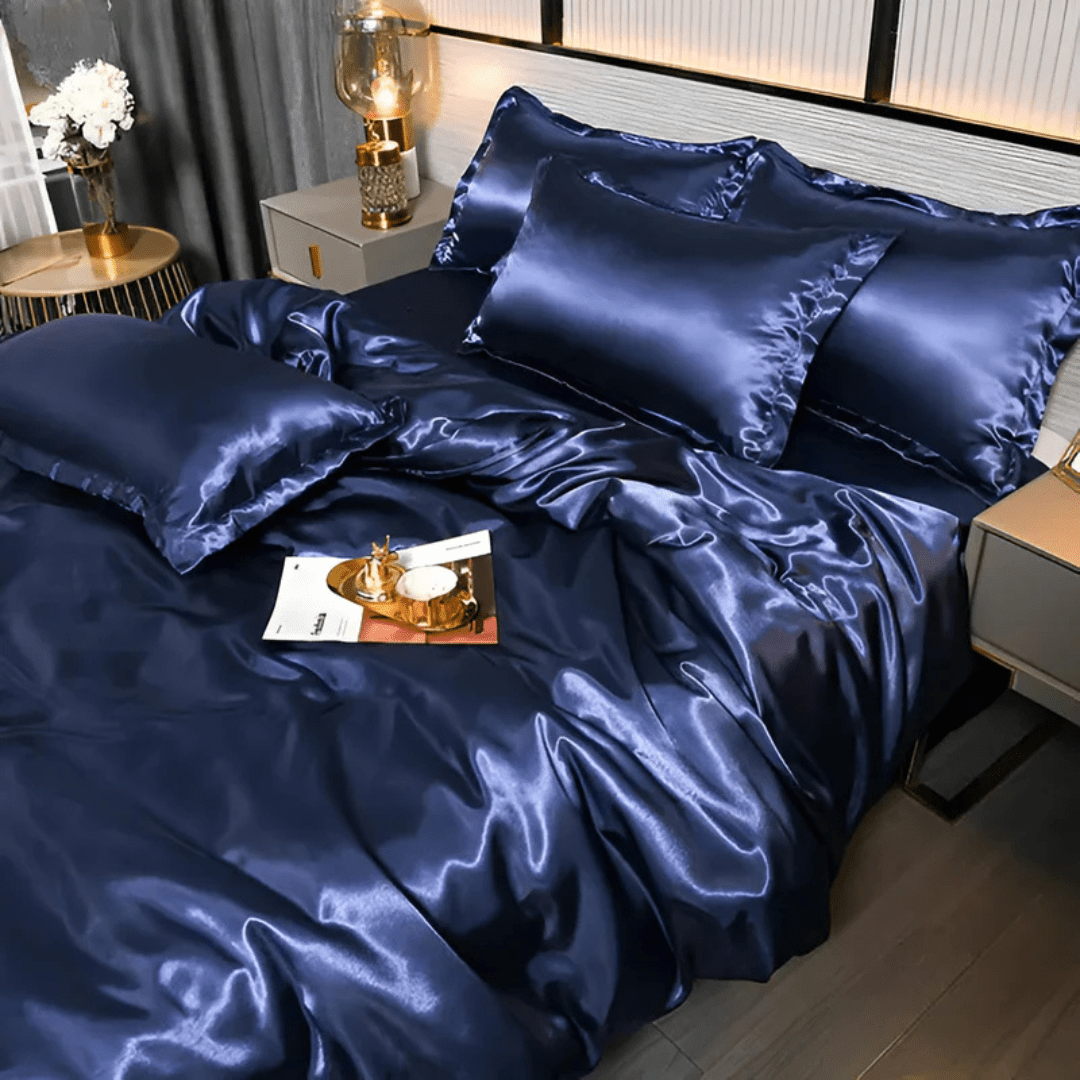 Bedding Set | Satin-Finish Polyester | Duvet Cover + Fitted Sheet + 2 Pillowcases