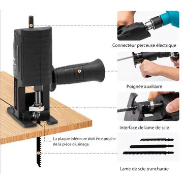 Drill Attachment for Blechnibbler – 360° Rotating Clean Cuts