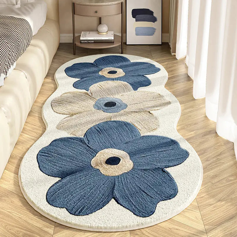 Irregular Shaped Floral Area Rug