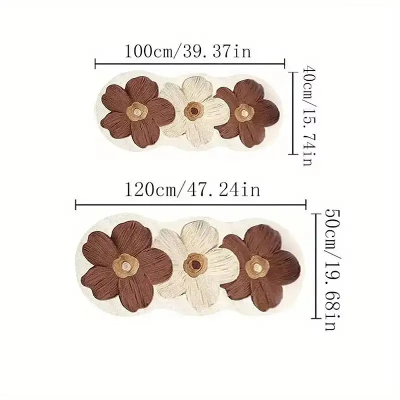 Irregular Shaped Floral Area Rug