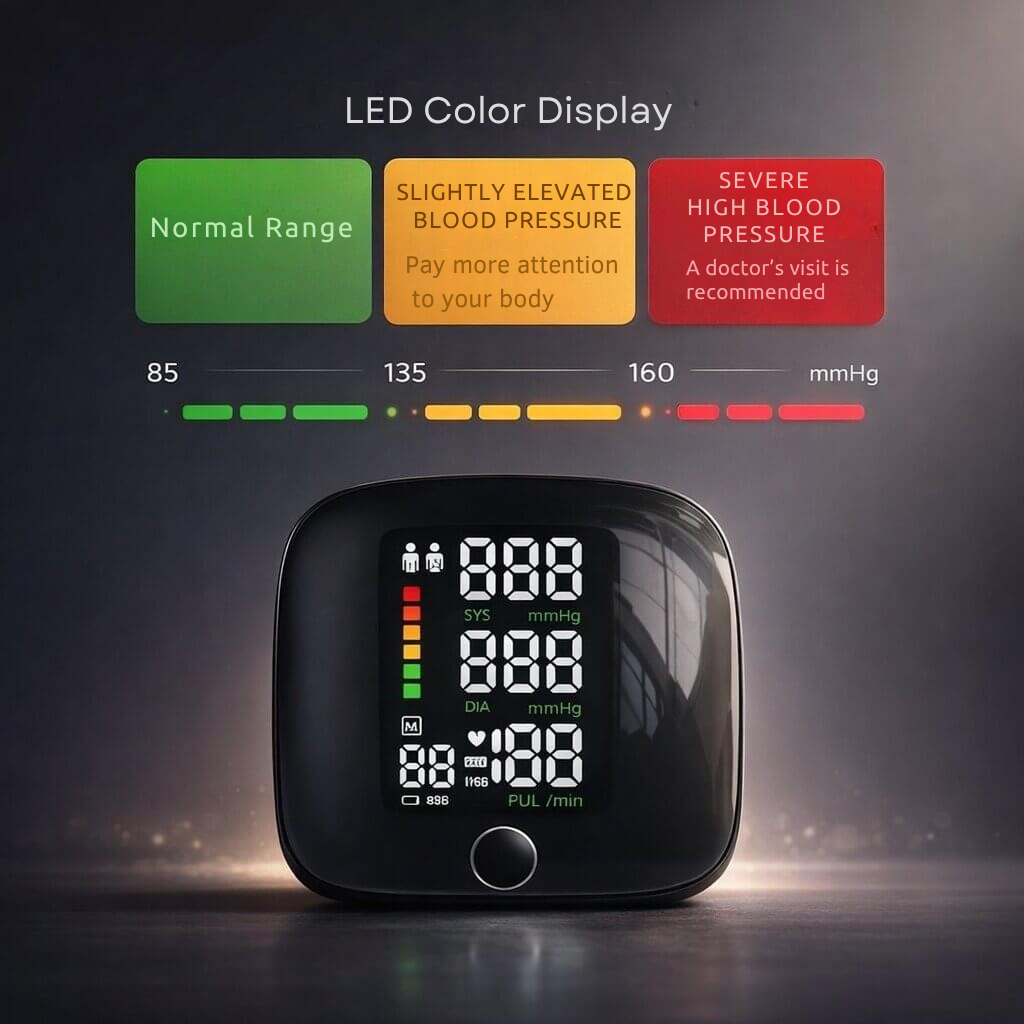 Wrist Blood Pressure Monitor | Touchscreen with Voice Feature | Rechargeable