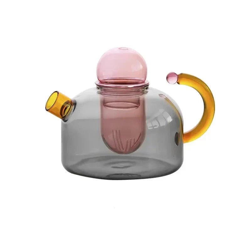Elegant Clear Glass Teapot and Cup Set with Infuser