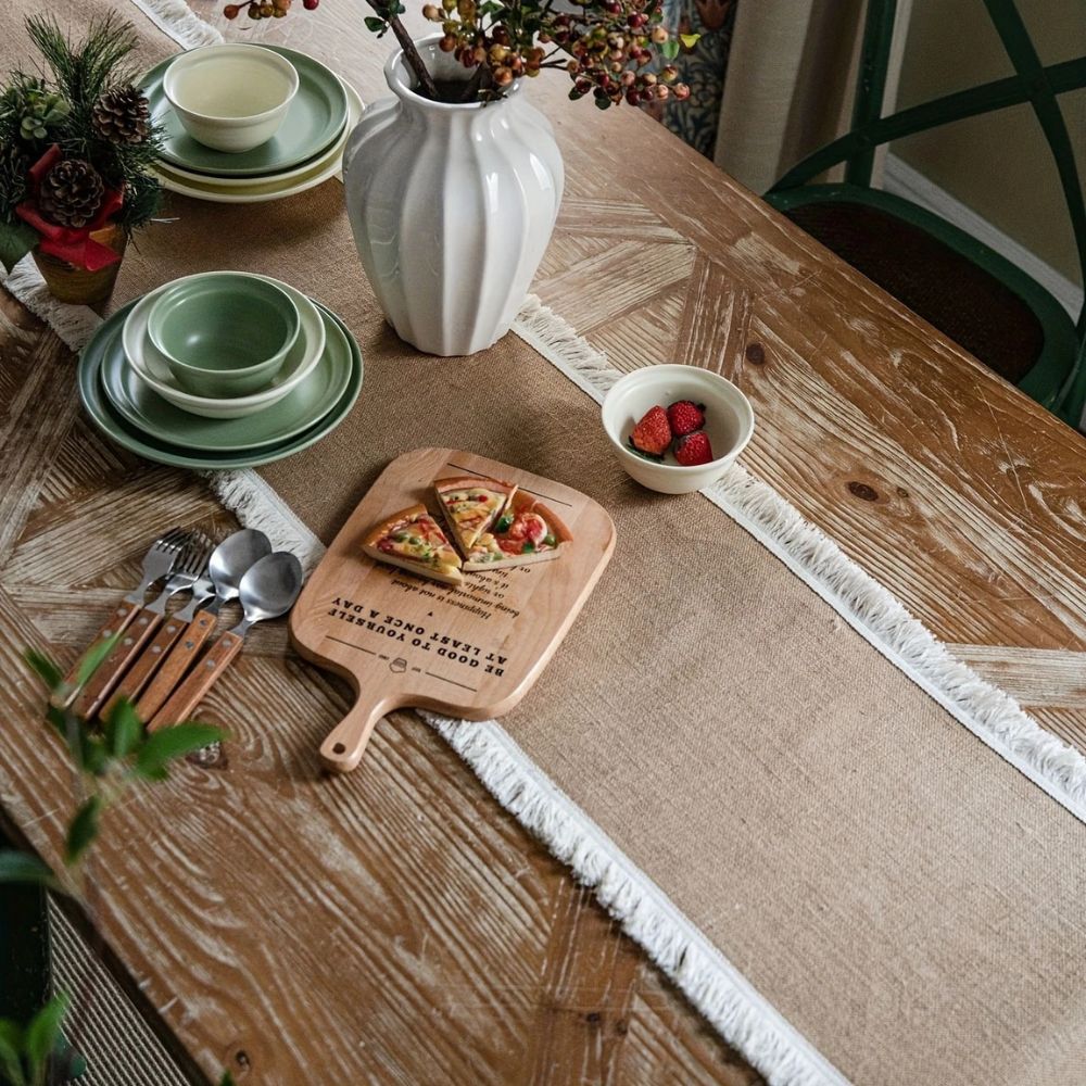 Rustic Textured Jute Table Runner for Stylish Gatherings