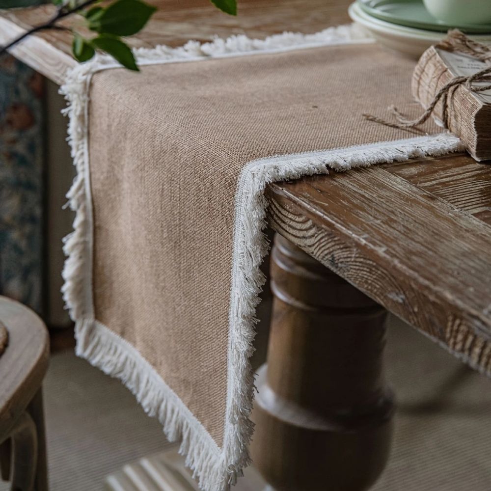 Rustic Textured Jute Table Runner for Stylish Gatherings
