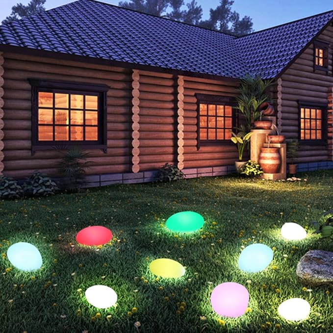 Weatherproof Garden Stone Lamp with USB Charging and Remote Control