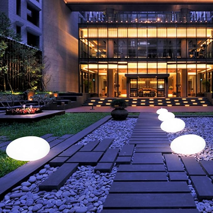 Weatherproof Garden Stone Lamp with USB Charging and Remote Control