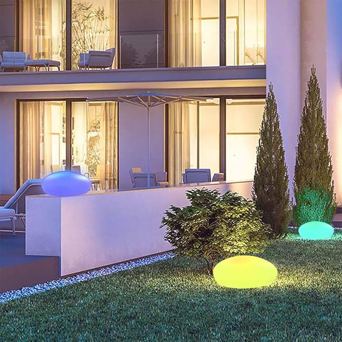 Weatherproof Garden Stone Lamp with USB Charging and Remote Control