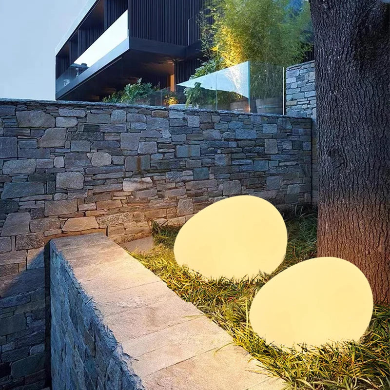 Weatherproof Garden Stone Lamp with USB Charging and Remote Control