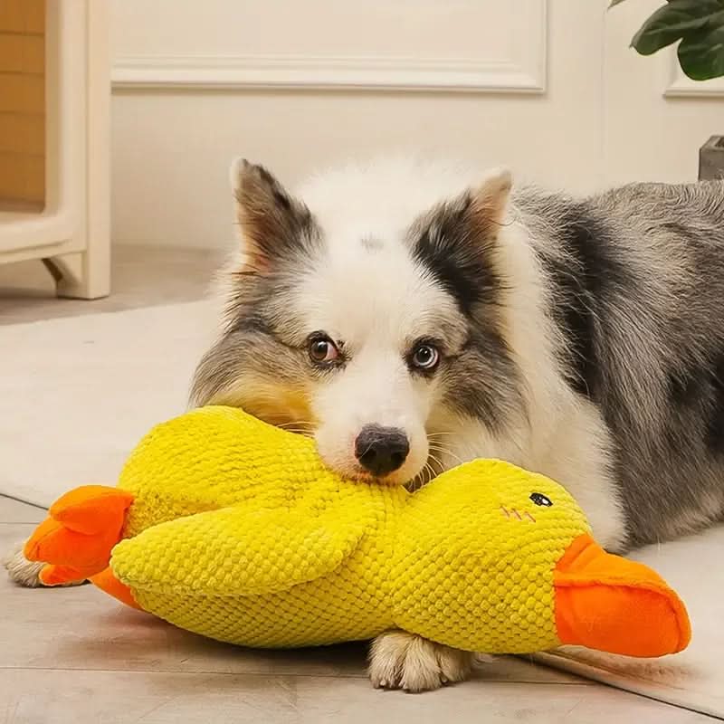 Interactive Plush Dog Toy That Makes Quacking Sounds