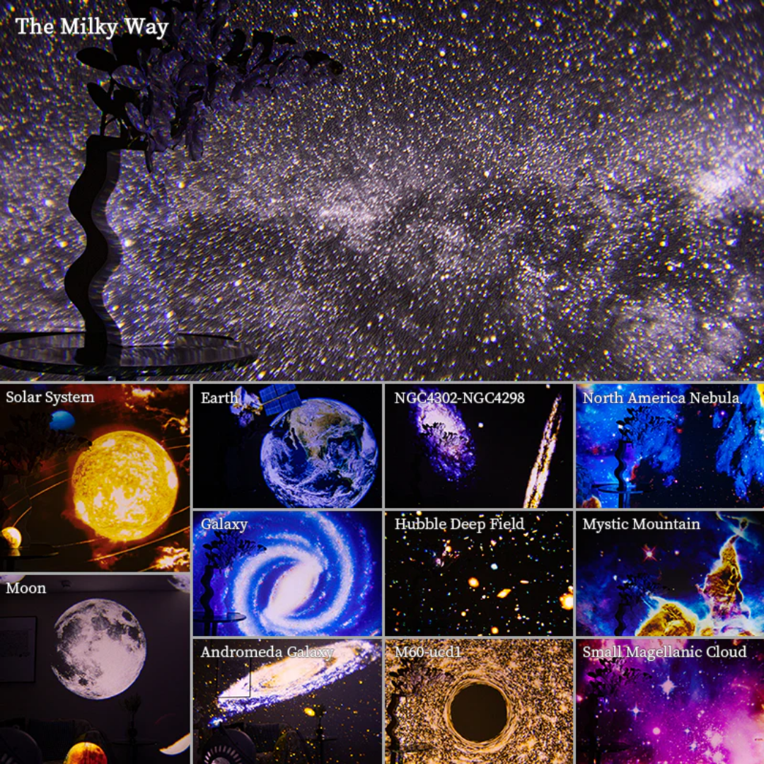 Starlit Serenity Projection Device with 360° Room Coverage