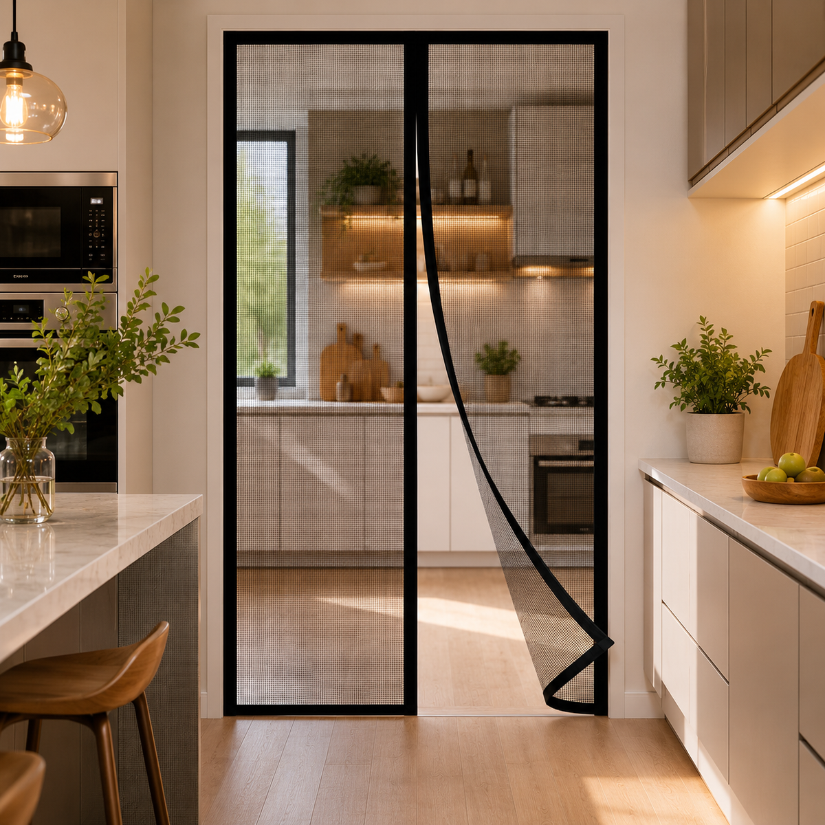 Magnetic Insect-Repellent Mesh Door Curtain – Hands-Free Bug Screen for Home and Patio