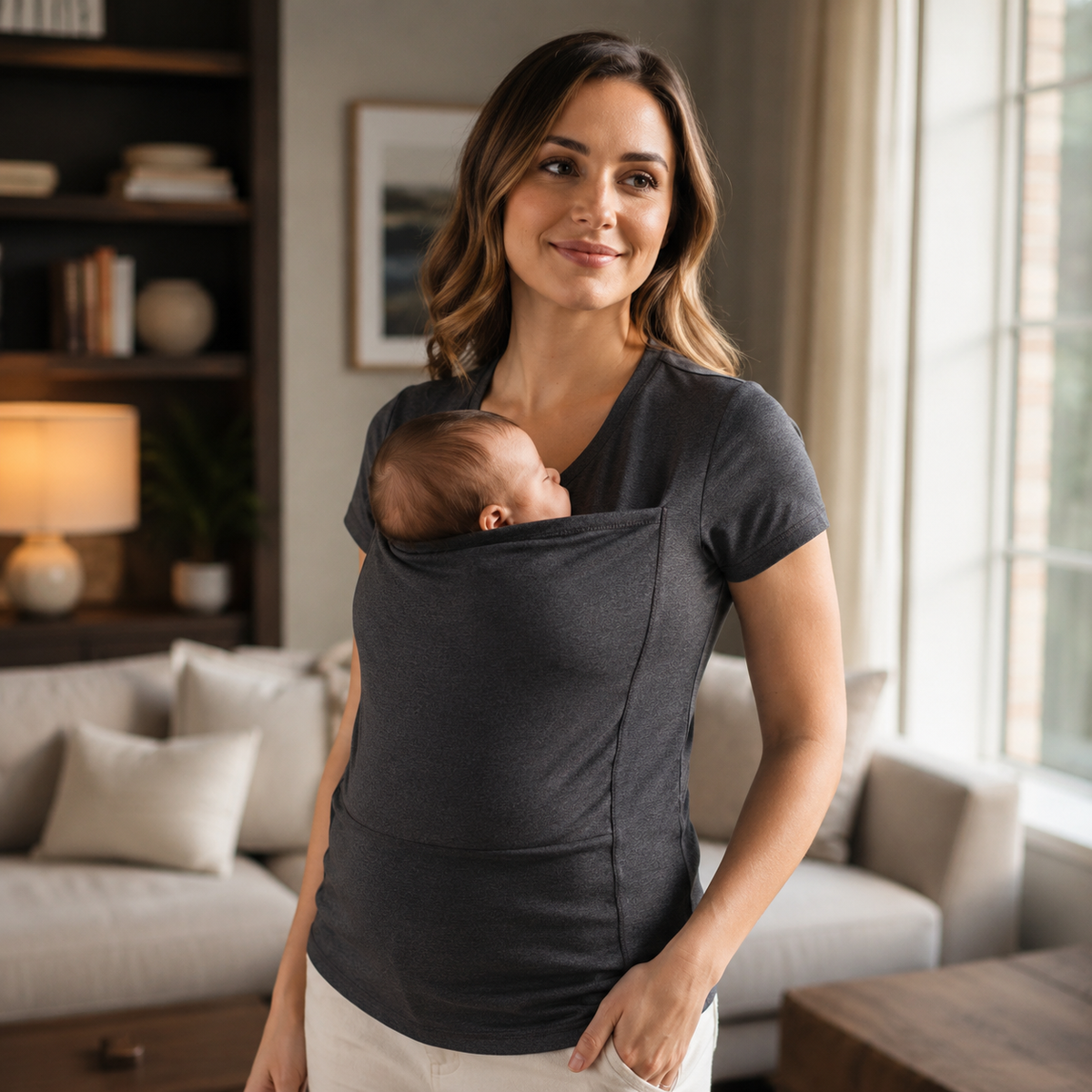 Hands-Free Parenting Shirt for Gentle Babywearing