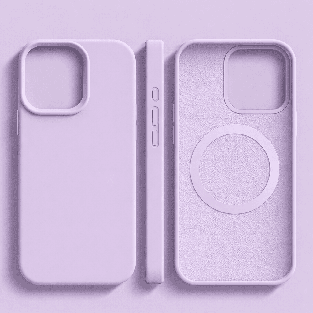 Silicone iPhone Case with MagSafe Protection and Soft Microfiber Interior