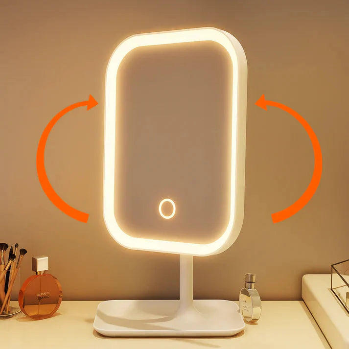 Wireless LED Makeup Mirror – Dimmable with Touch Control and 3 Light Colors