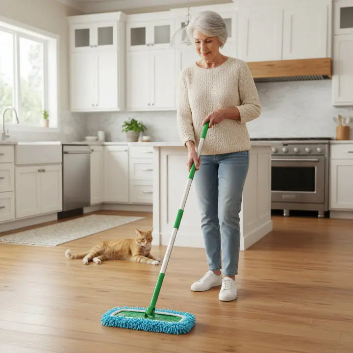 Set of 6 Floor Mop Cleaning Pads in Chenille Material