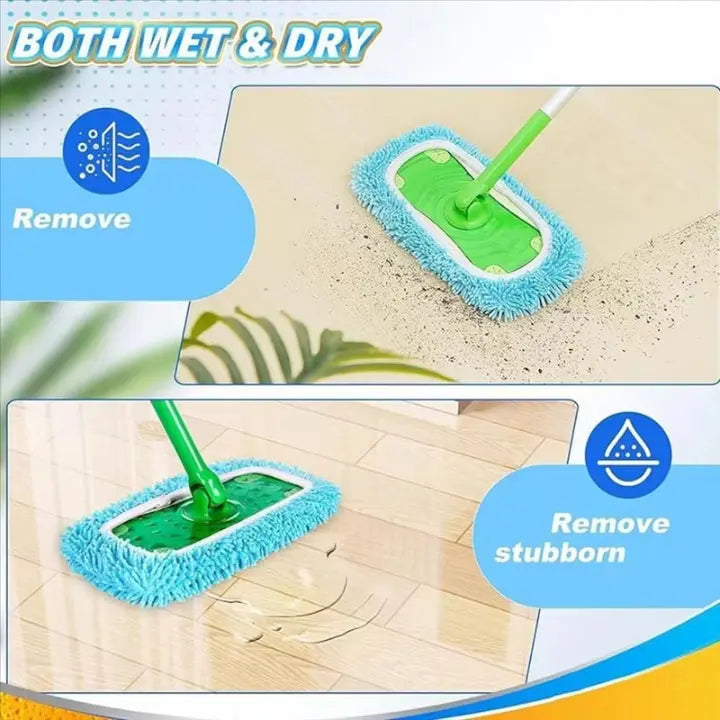 Set of 6 Floor Mop Cleaning Pads in Chenille Material