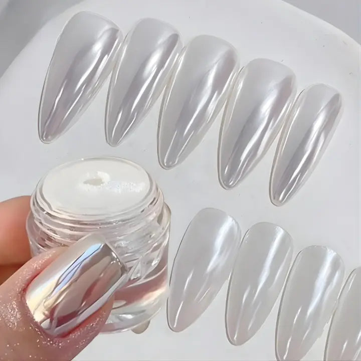 Chrome Silver Nail Powder for Mirror Finish – Transforms Any Polish