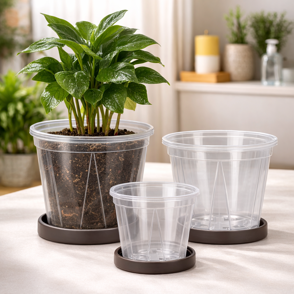 Transparent Planters for Root Observation and Healthy Plant Growth