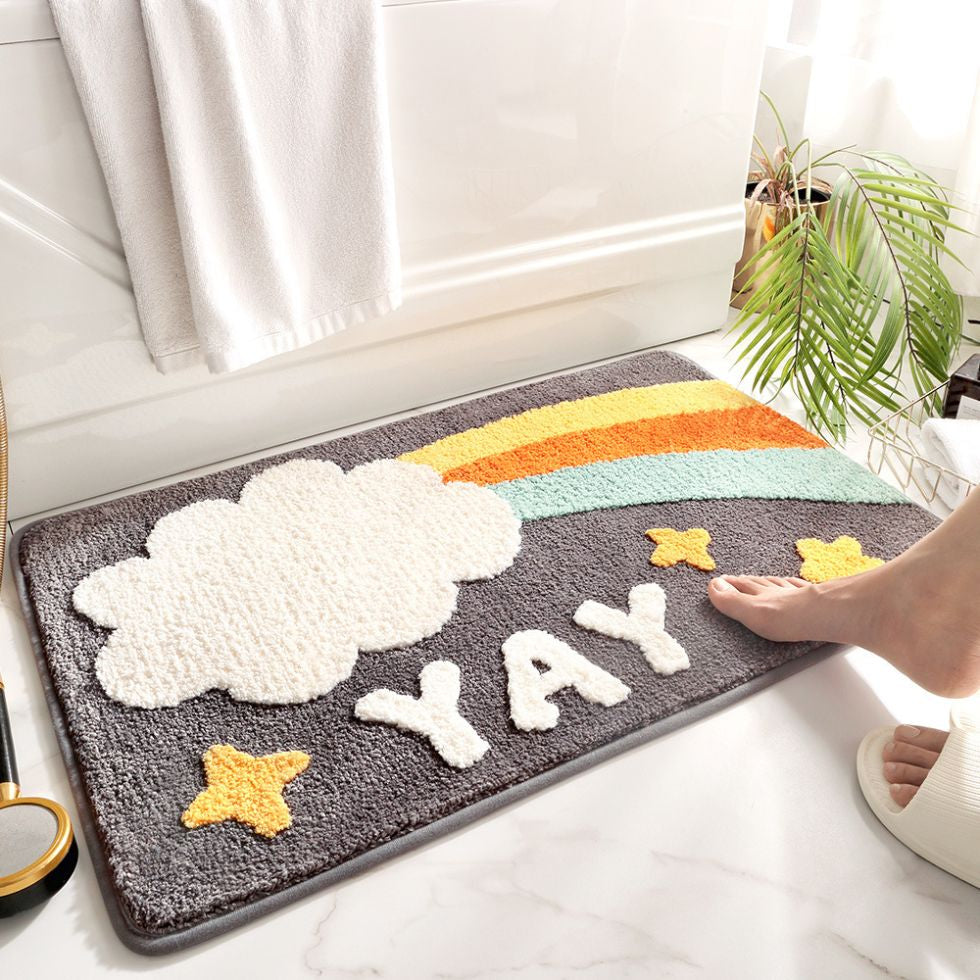Vibrant Quick-Dry Bath Mat with Non-Slip Backing for Safety