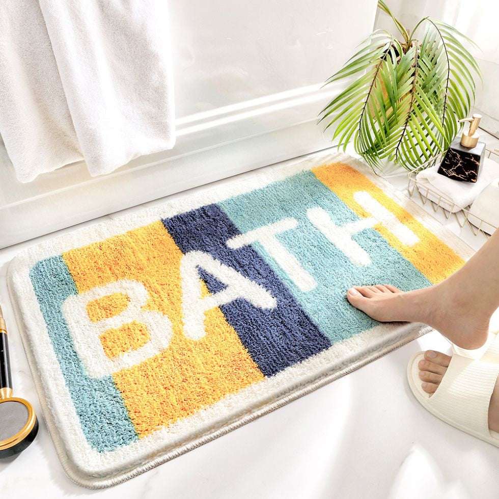 Vibrant Quick-Dry Bath Mat with Non-Slip Backing for Safety