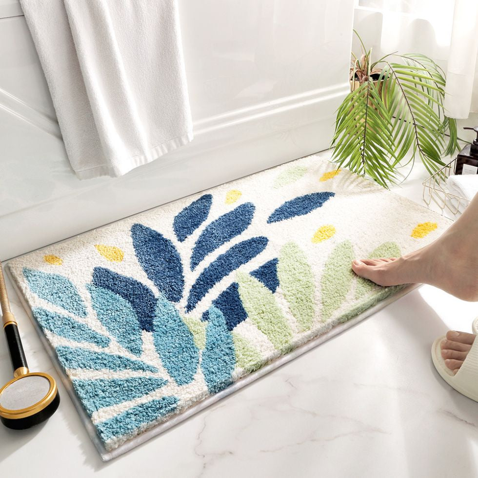 Vibrant Quick-Dry Bath Mat with Non-Slip Backing for Safety