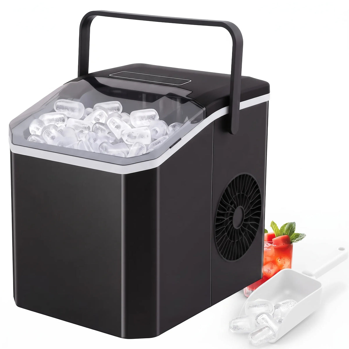 Self-Cleaning Portable Ice Maker – Quick Fresh Ice for Home, Parties, Patio