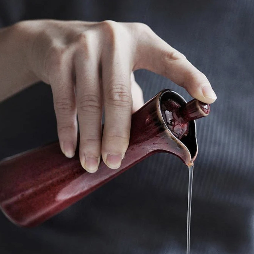 Elegant Ceramic Pouring Bottle for Sauces and Oils - 100 ml