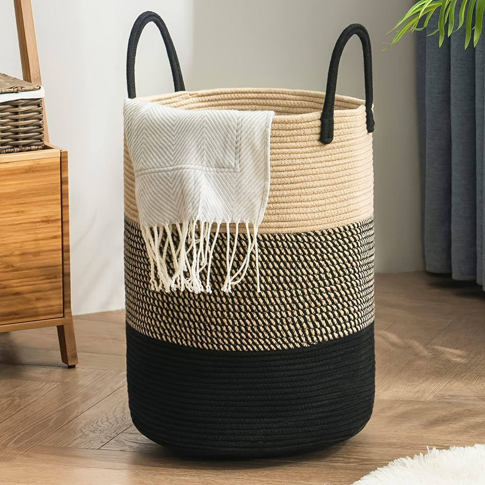 Extra Tall 58L Cotton Laundry Hamper – Weekly Storage Solution