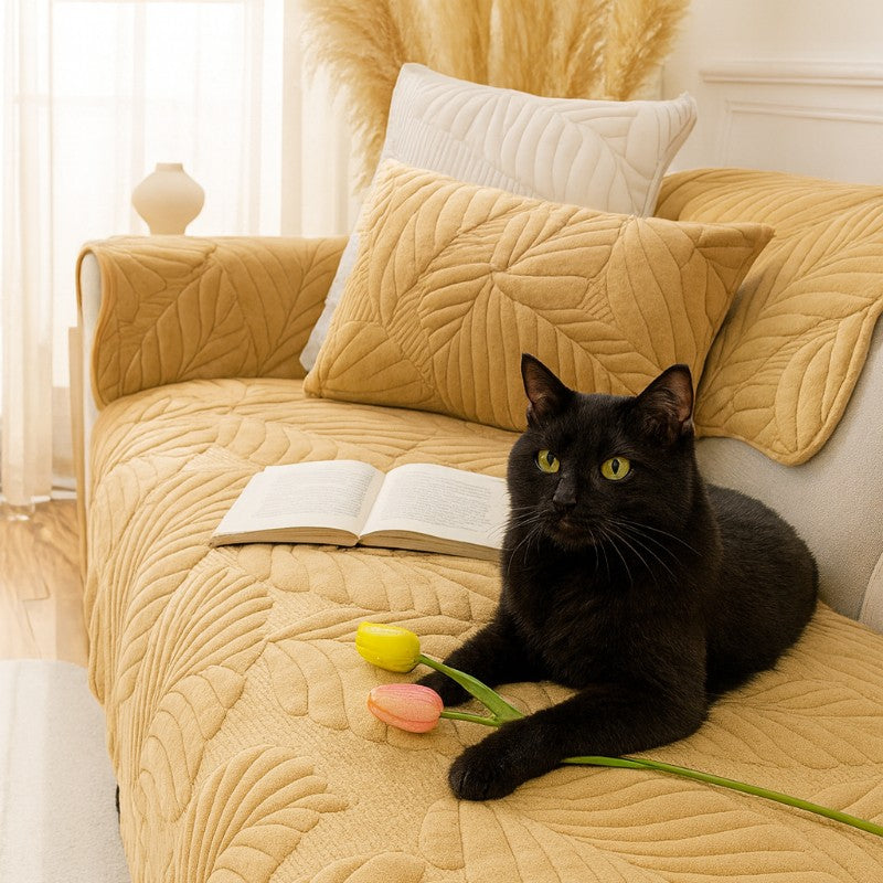 Plush Sofa Shield with Non-Slip Design for Wide Armrests