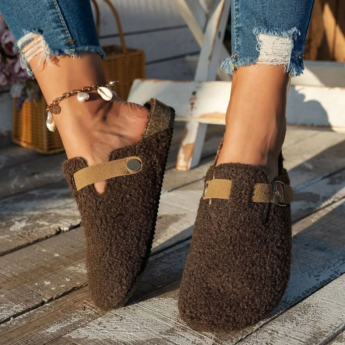 Cozy Winter Sheepskin Wool Slippers for Comfort