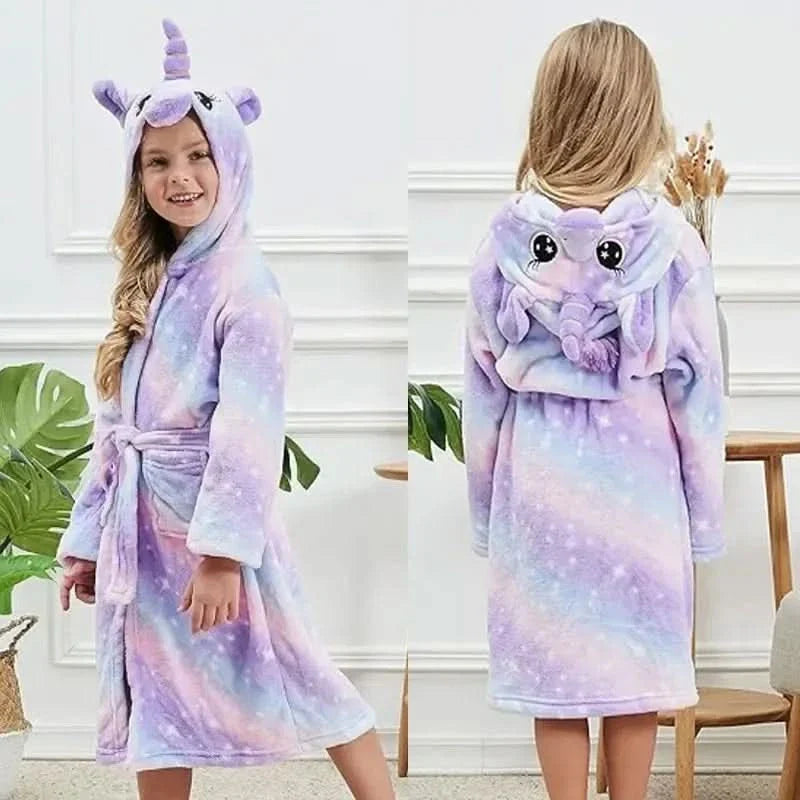 Hooded Flannel Robe for Kids – Soft and Cozy Design