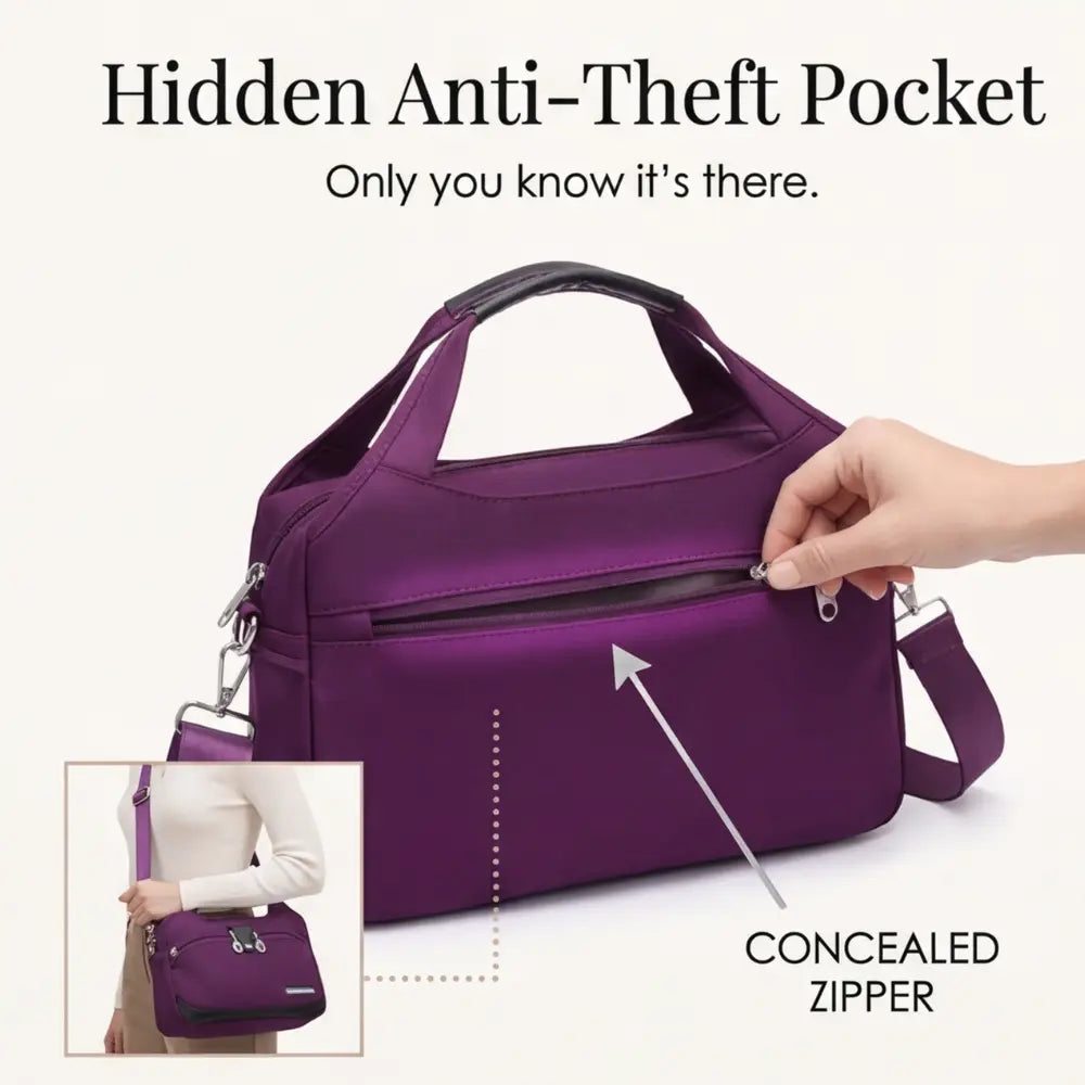 Shoulder Bag with 5 Pockets – Anti-Theft Design