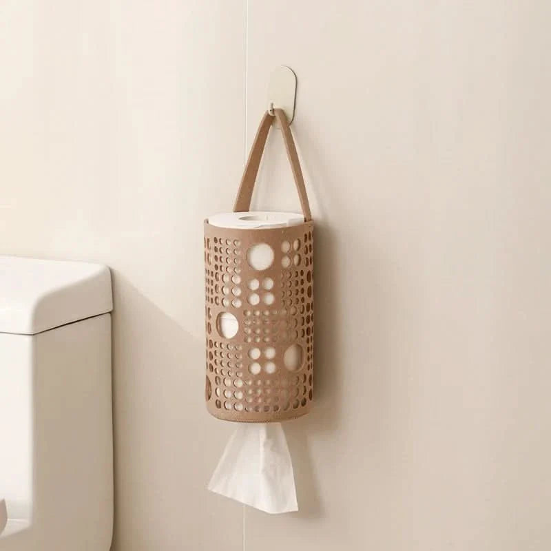 Cylindrical Wall-Mounted Storage Bag for Efficient Home Organization