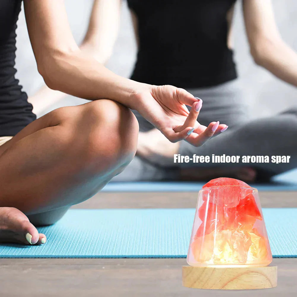 Salt Lamp from Himalayan Region with Diffuser and Rechargeable Battery