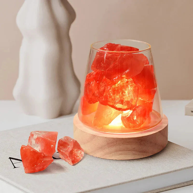 Salt Lamp from Himalayan Region with Diffuser and Rechargeable Battery
