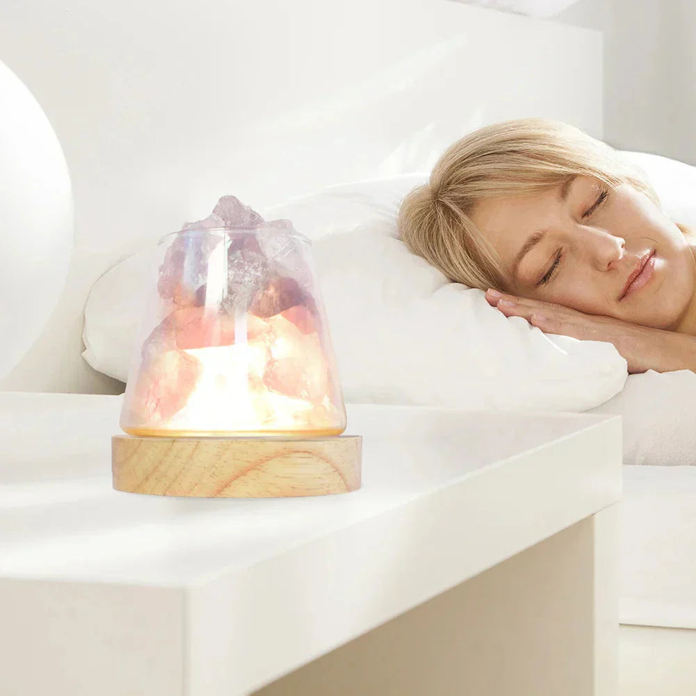 Salt Lamp from Himalayan Region with Diffuser and Rechargeable Battery