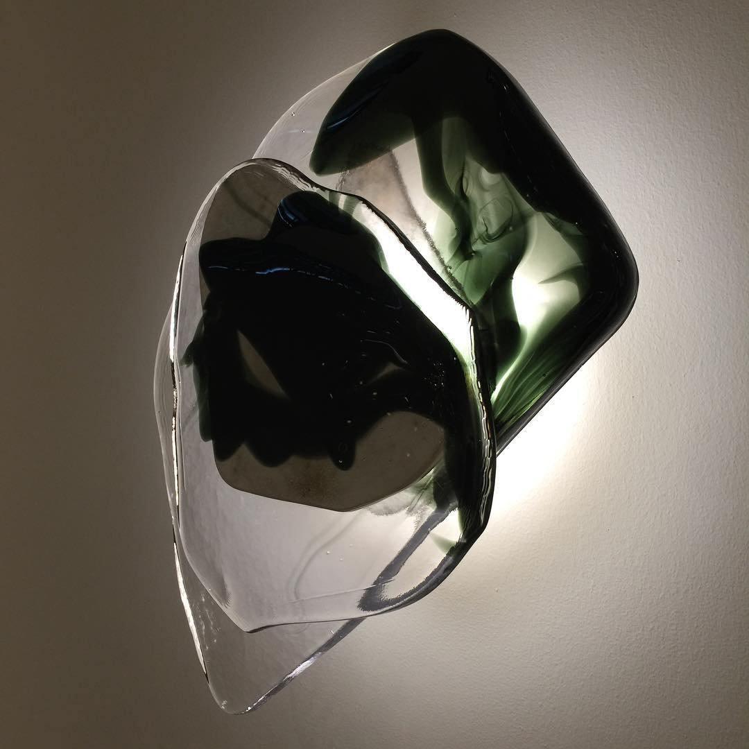 LED Wall Light Crafted from Molded Glass