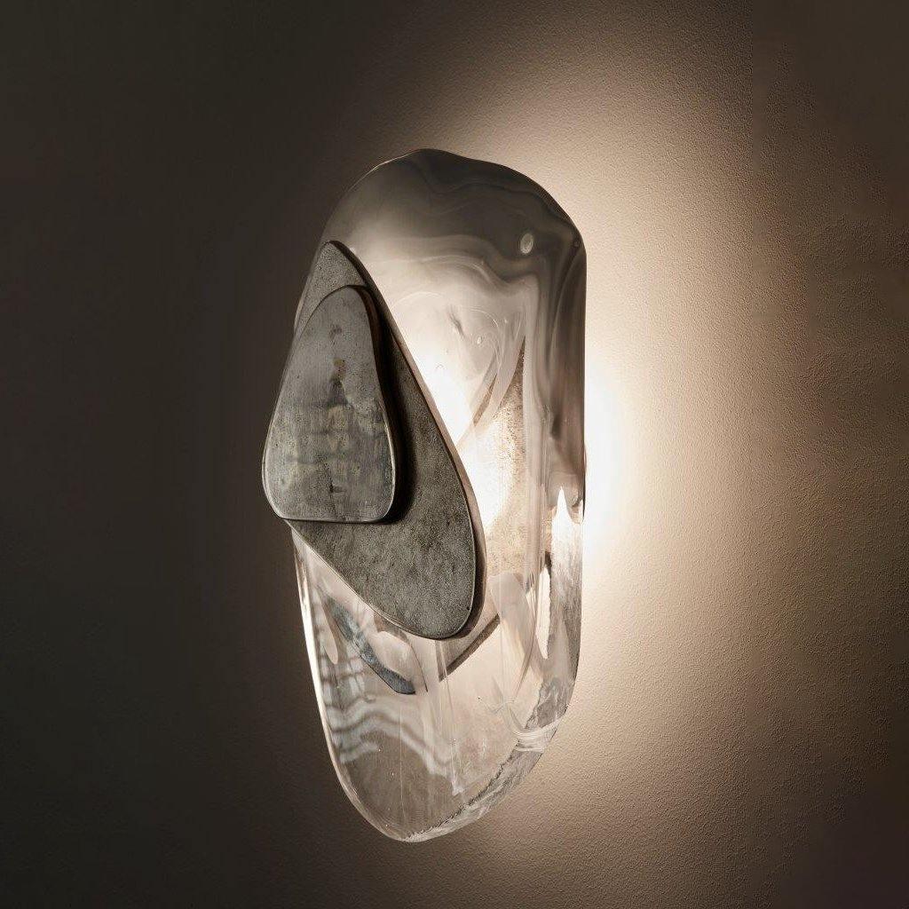 LED Wall Light Crafted from Molded Glass