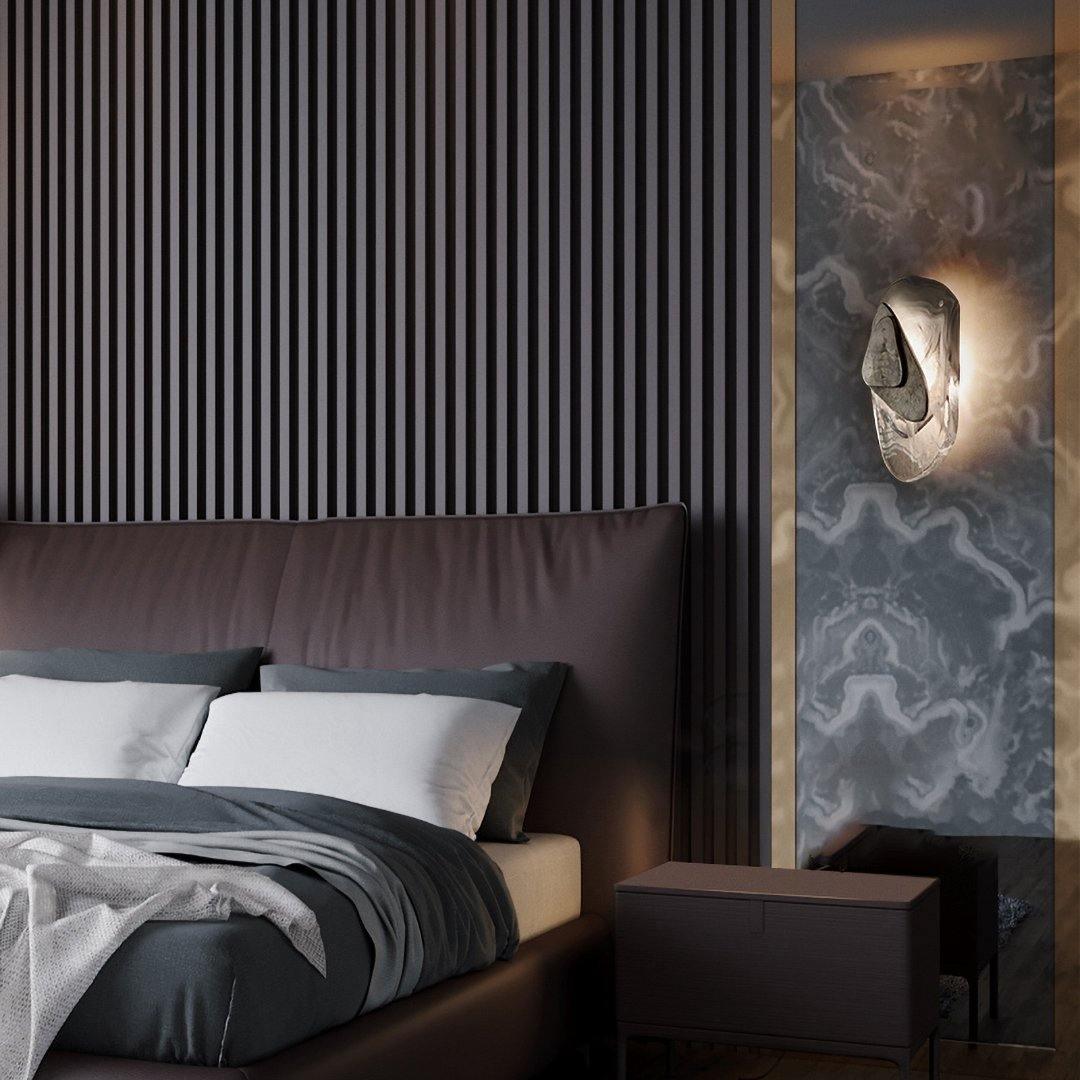 LED Wall Light Crafted from Molded Glass