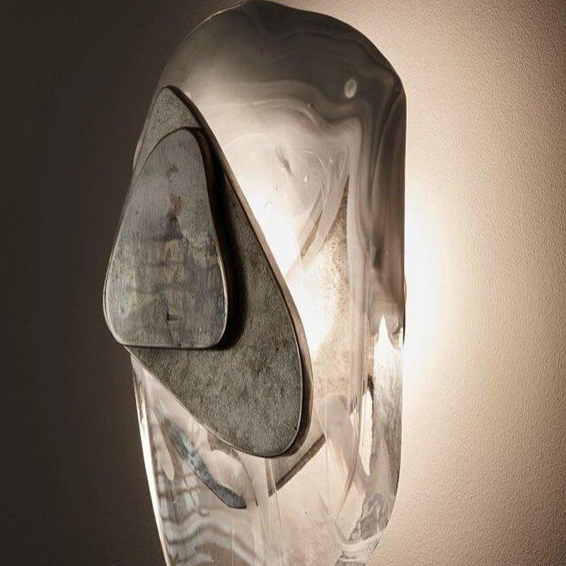 LED Wall Light Crafted from Molded Glass